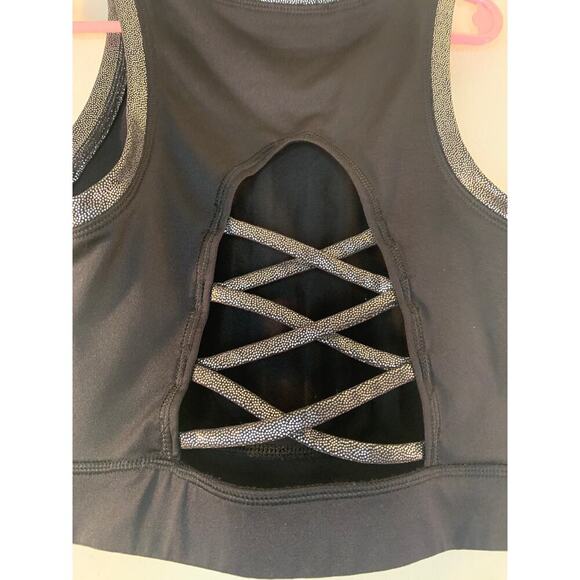 JUSTICE ACTIVE Girl’s Black/Silver STRONG Sports Bra / Size: Large 14 - Picture 8 of 8